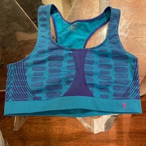 Danskin Blue Design Sport-bra Racerback size large